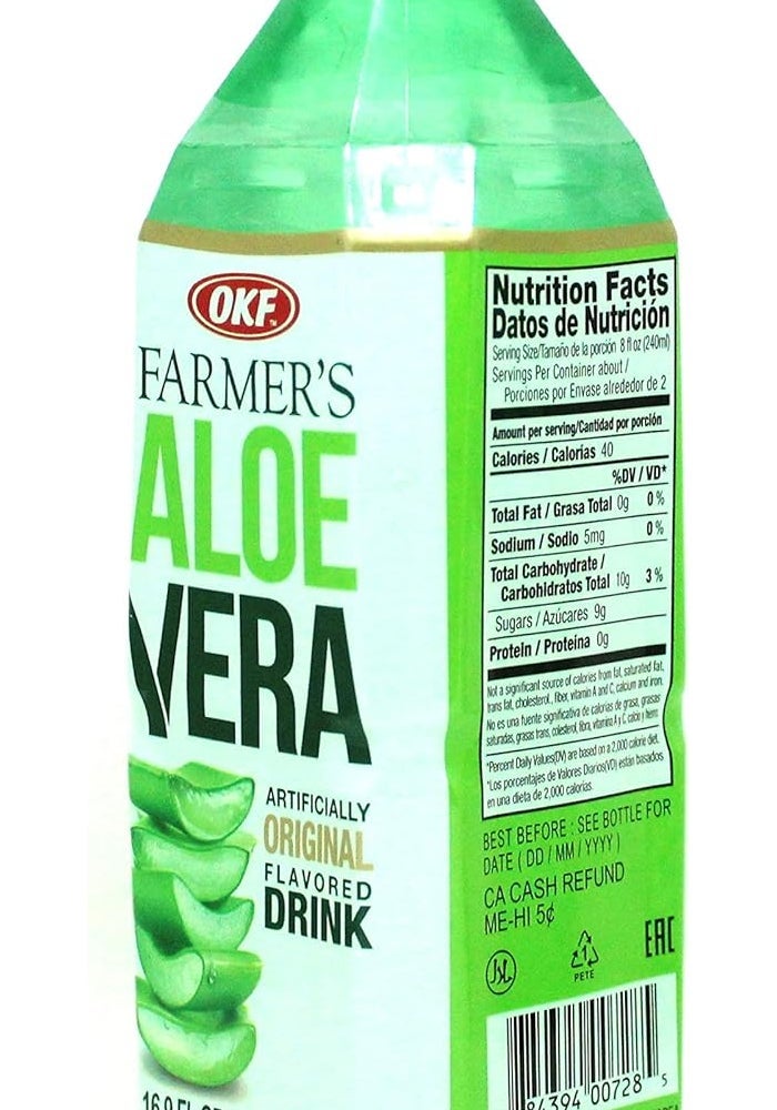 OKF Farmer's Aloe Vera Drink, Original - Pack of 12 - Image 2